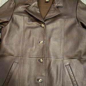 Eddie Bauer Dark Brown Leather Jacket
